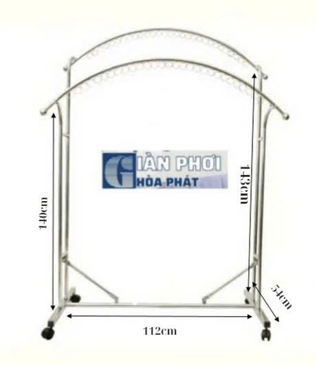 Giàn phơi inox cung đôi Hòa Phát