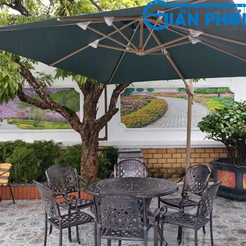 Ô Lệch Tâm Hợp Kim Vuông Hòa Phát Màu Xanh Xoay 360