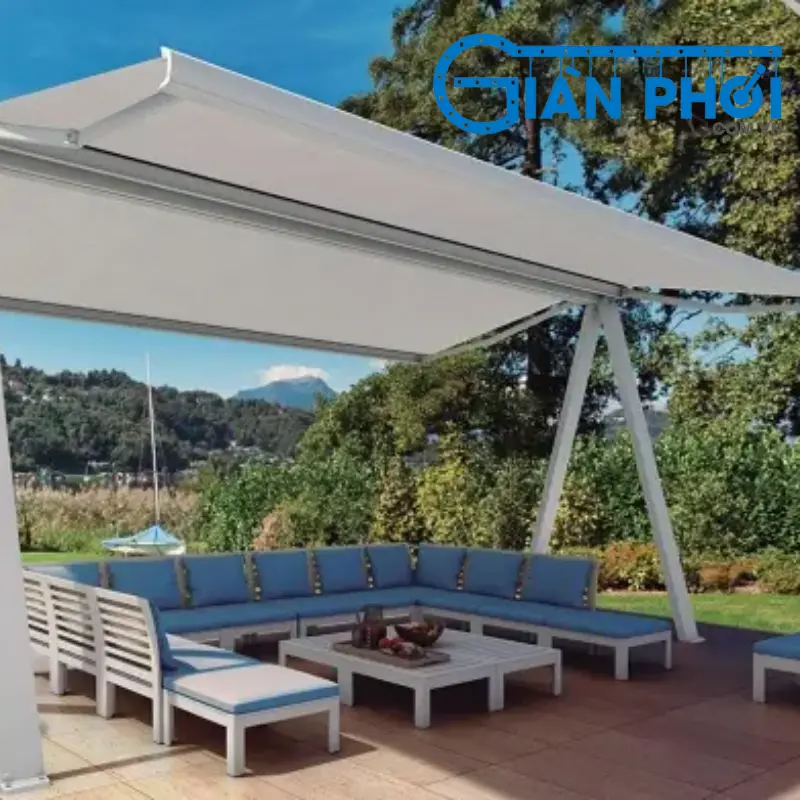 Mái hiên di động ngoài trời NT-02 màu trắng