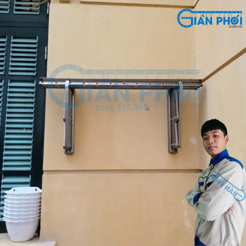 Giàn phơi gắn tường xếp ngang hàn quốc A08